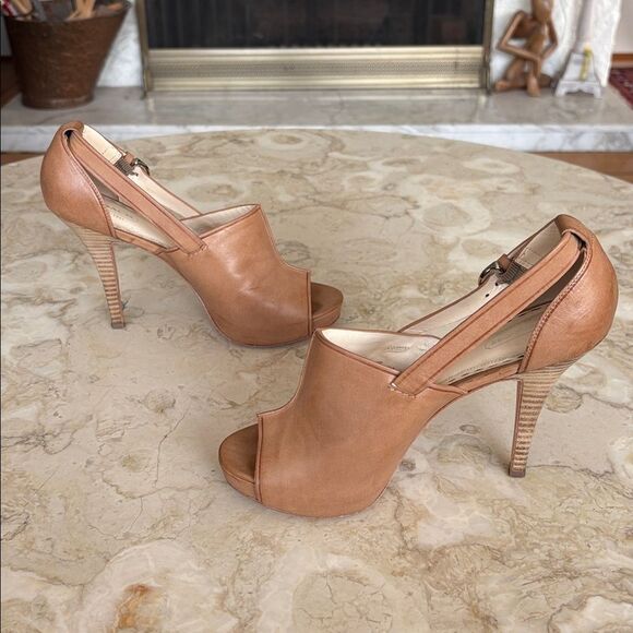 Coach Ashton Leather Peep Toe Platform Stiletto Heels - Picture 6 of 14